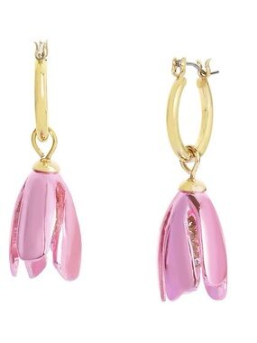 New Betsey Johnson Faux Stone Garden Glam Tulip Huggie Earrings